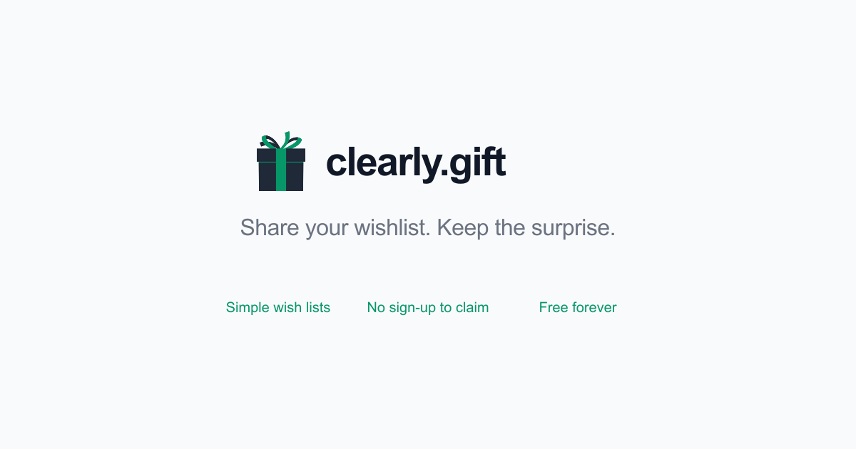 clearly.gift sharing a private wish list